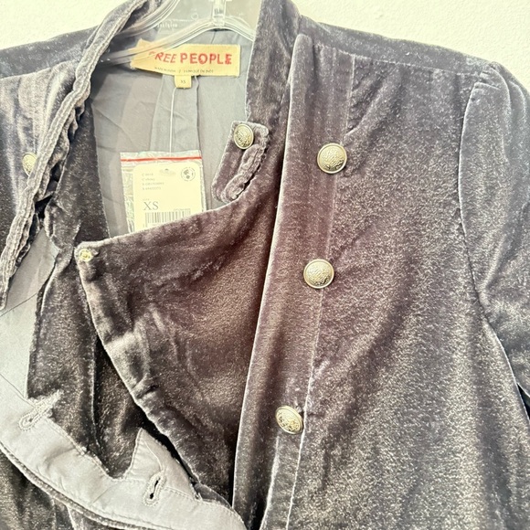 Free People Faye Velvet Jacket Military Style - Picture 3 of 13